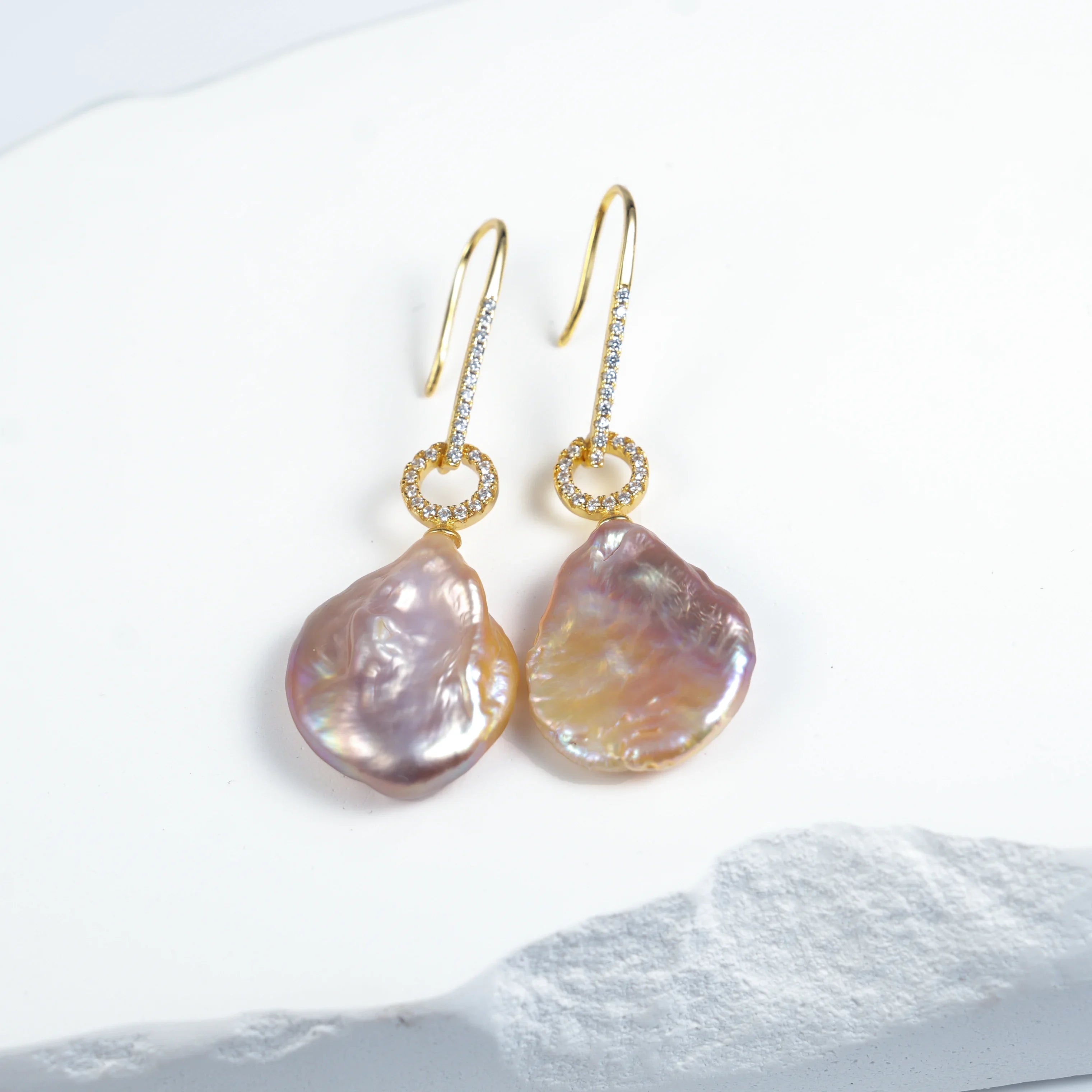 Baroque Pearl Dangle Earrings