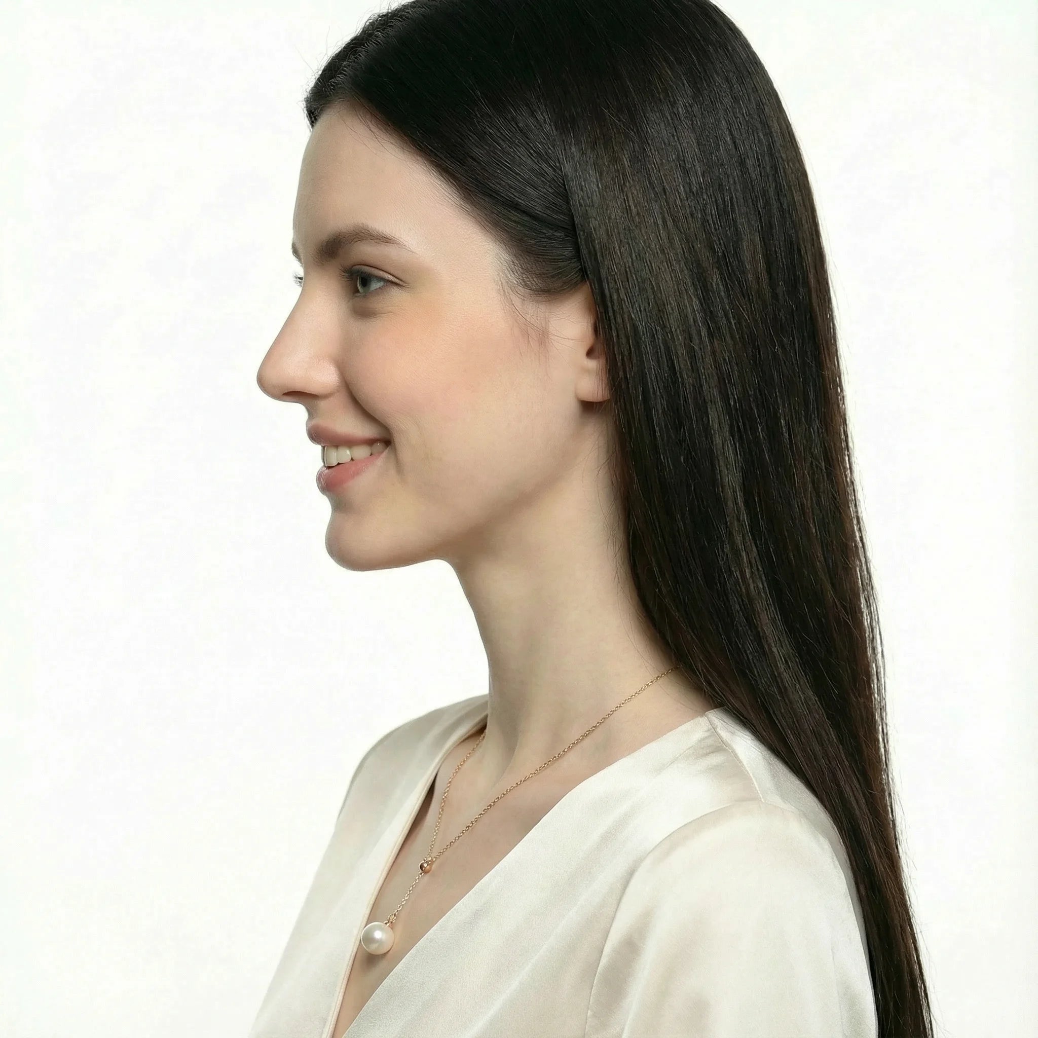 Y-Drop Lariat White Freshwater Pearl Pendant