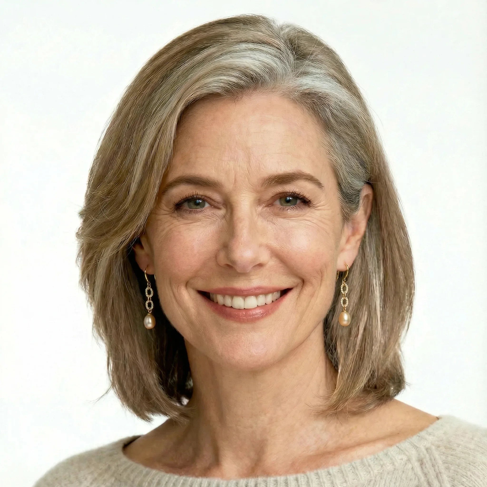 Linked-Oval Freshwater Pearl Hook Drop Earrings