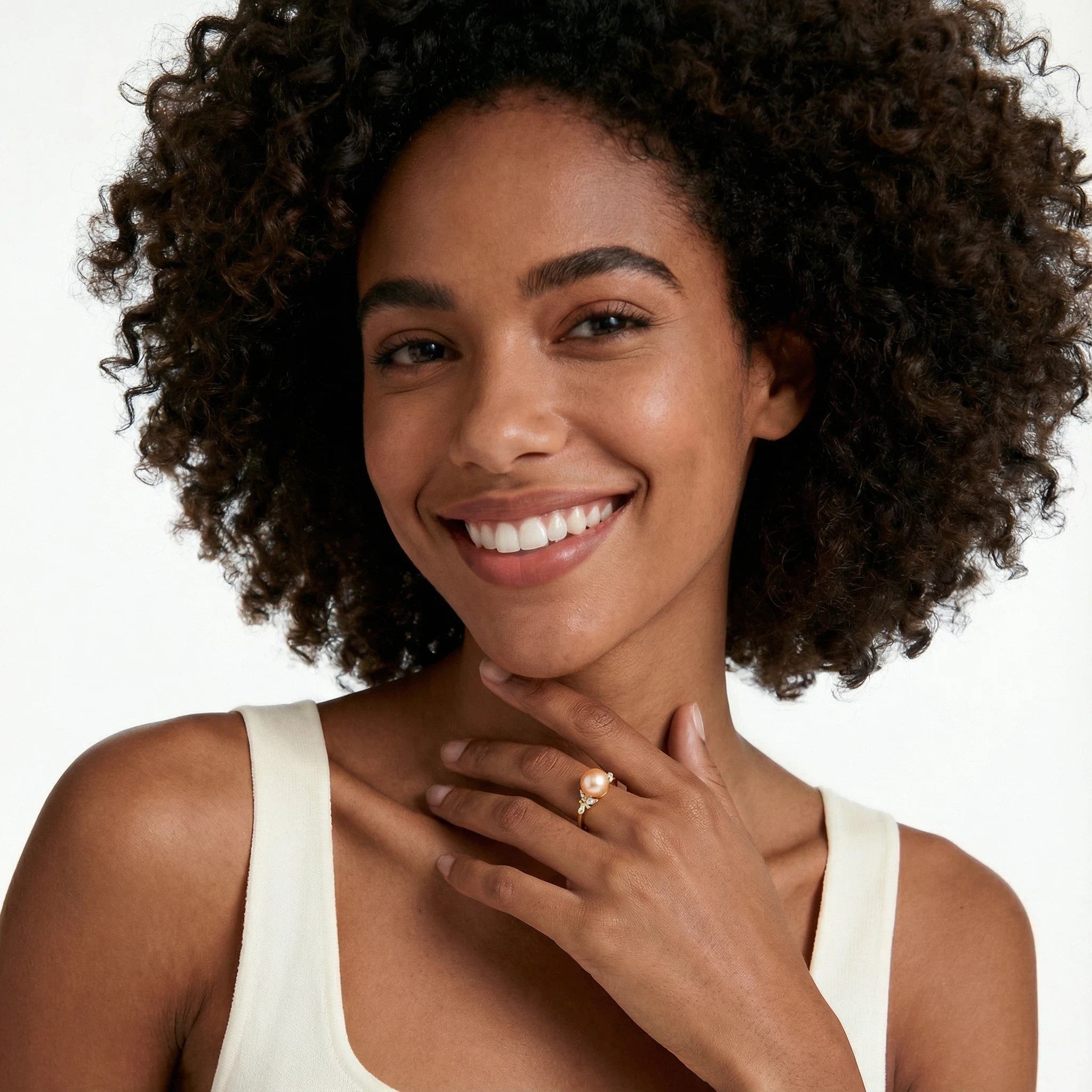 Crown Pink Freshwater Pearl Ring 9.5–10.5mm