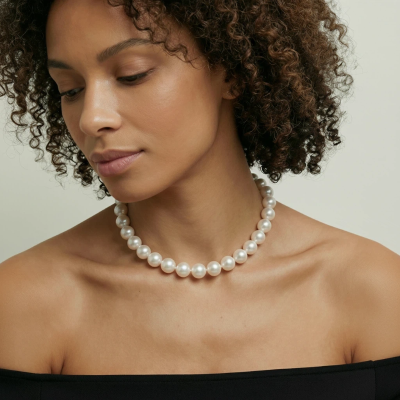 8.5-9.5mm White Freshwater Pearl Necklace - AAAA Quality