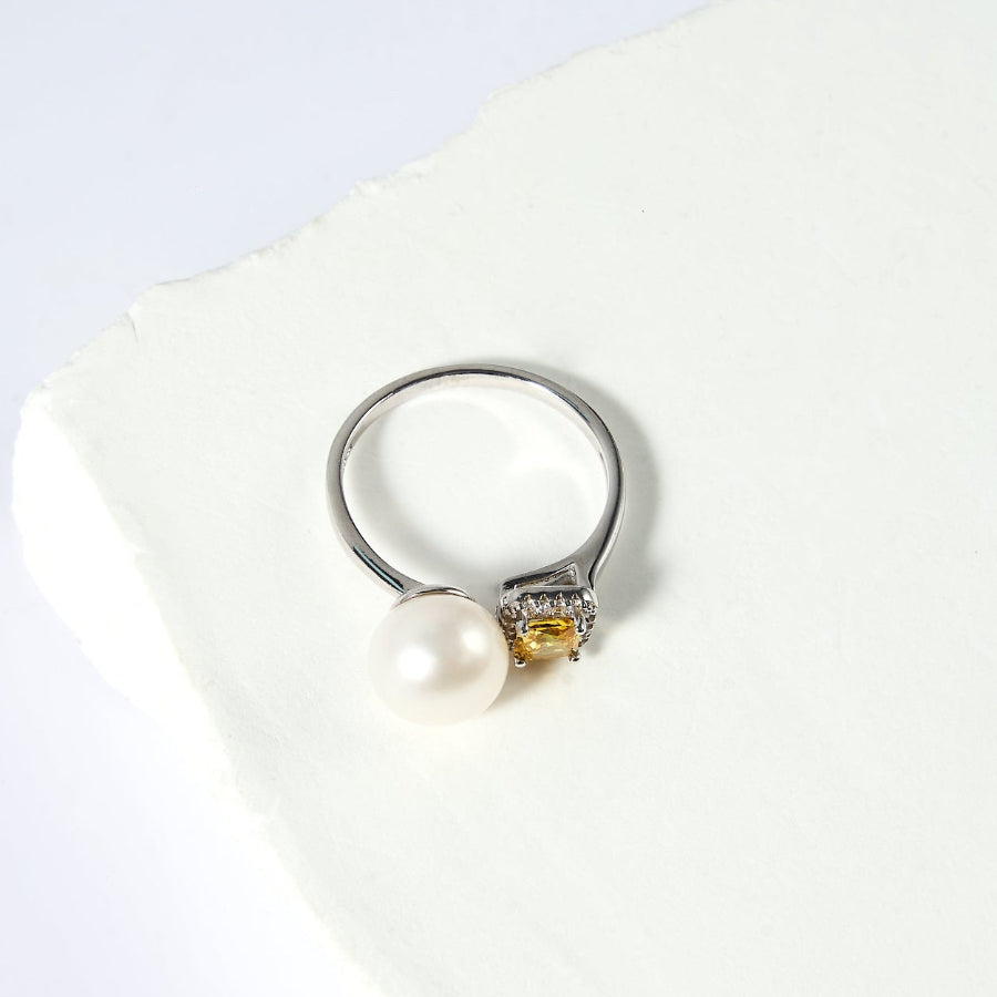 8.5-9.5mm White Freshwater Pearl Ring