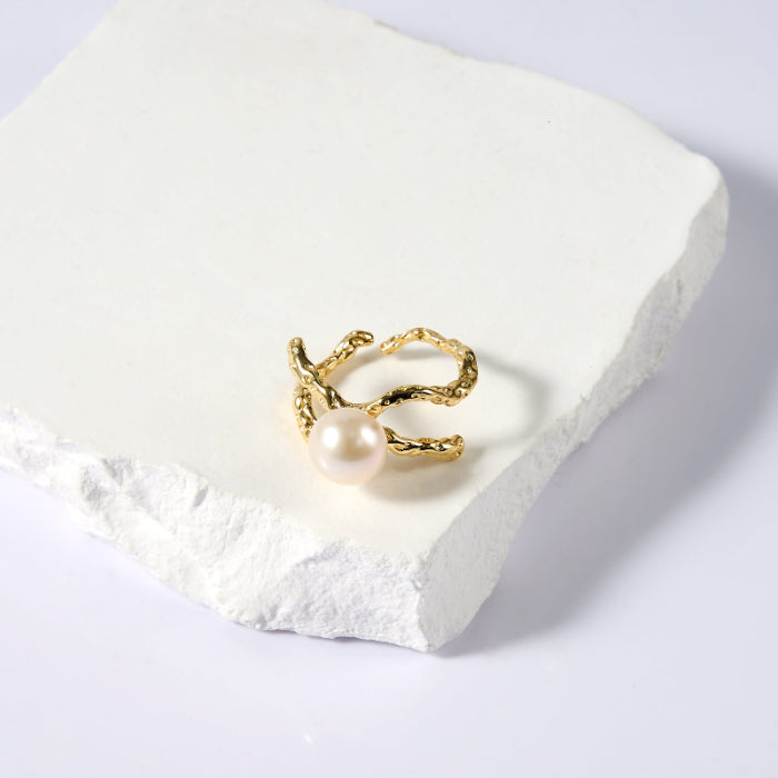 8.5-9.5mm White Freshwater Pearl Ring