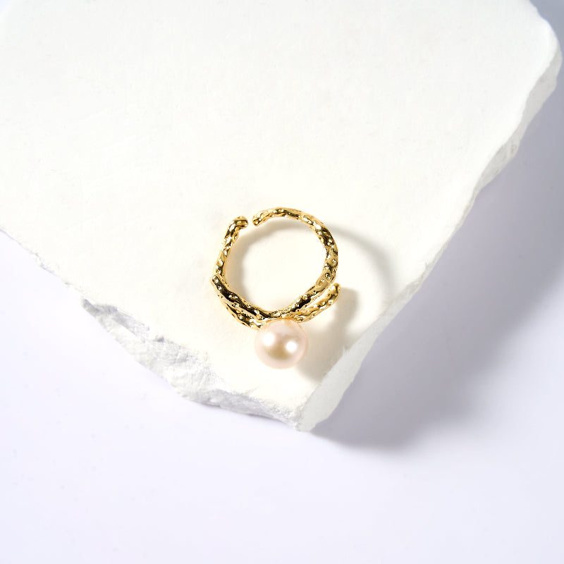 8.5-9.5mm White Freshwater Pearl Ring