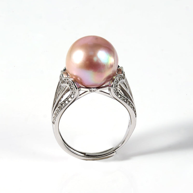 8.5-9.5mm Purple Freshwater Pearl Ring