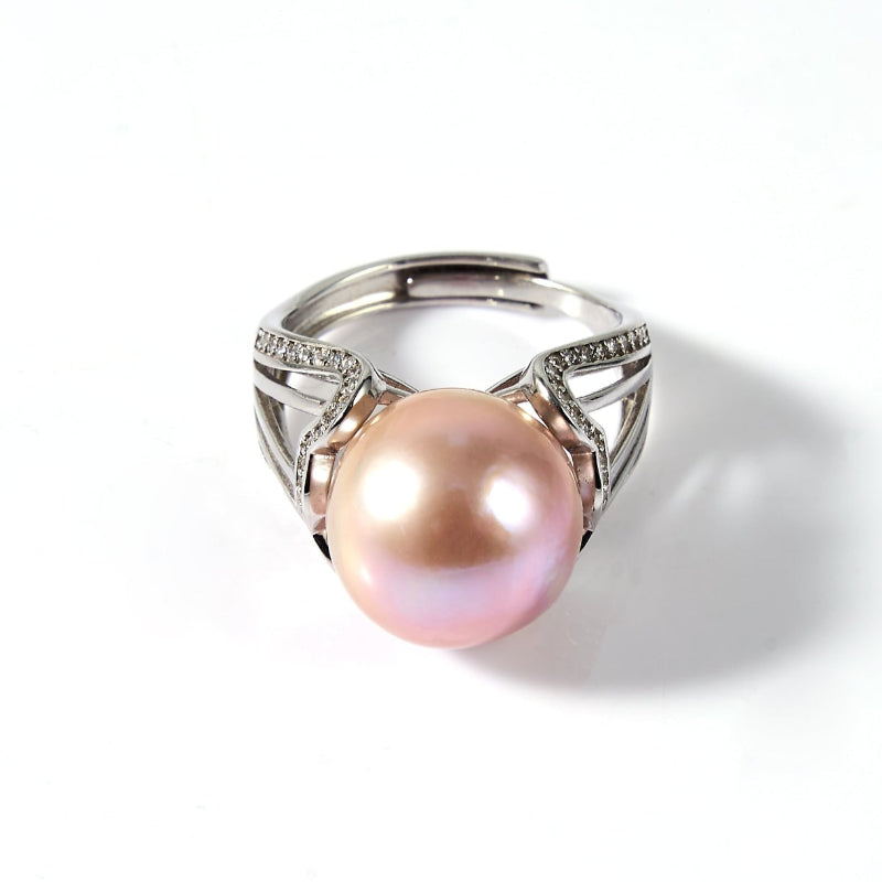 8.5-9.5mm Purple Freshwater Pearl Ring