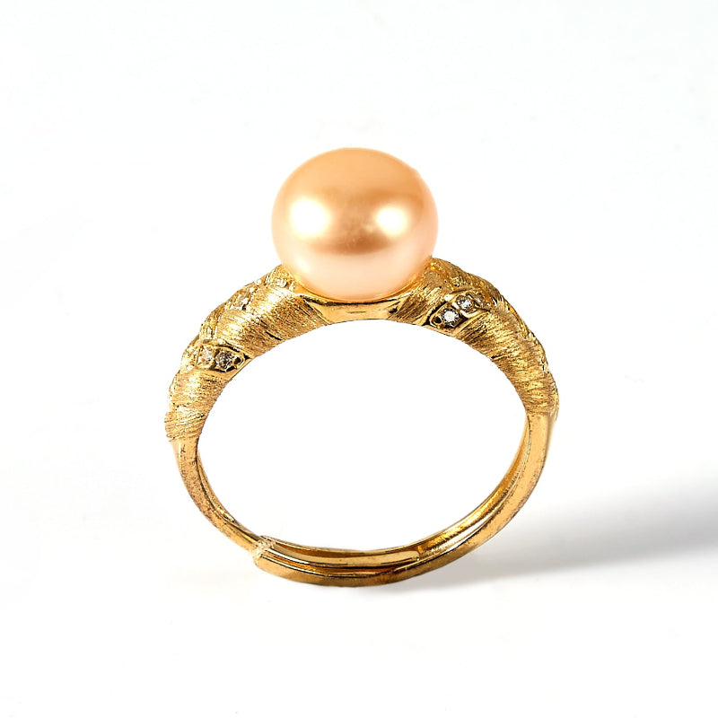 9-9.5mm champagne Freshwater Pearl Ring