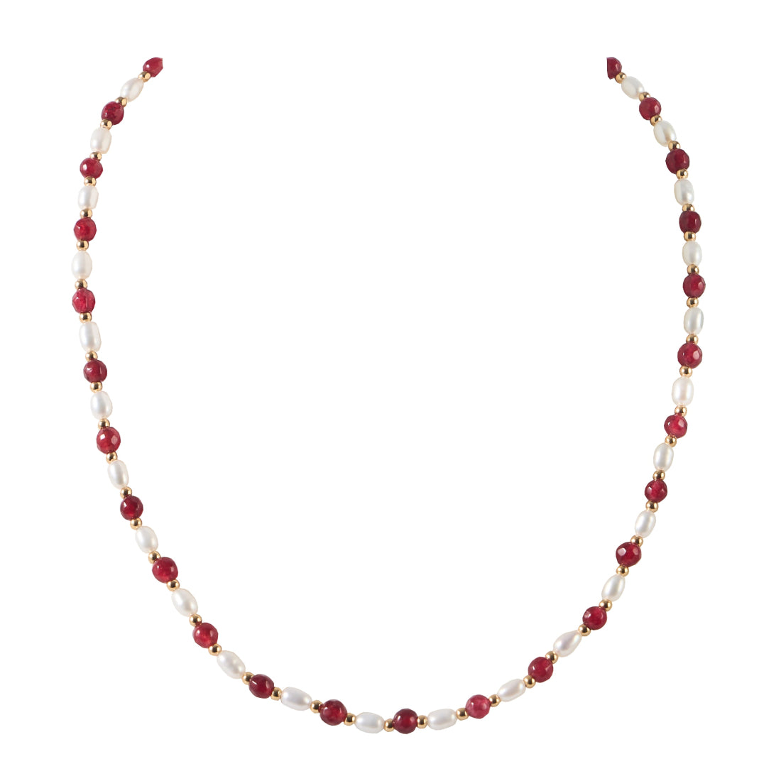 Natural Stone & Freshwater Pearl Necklace-AAA Quality