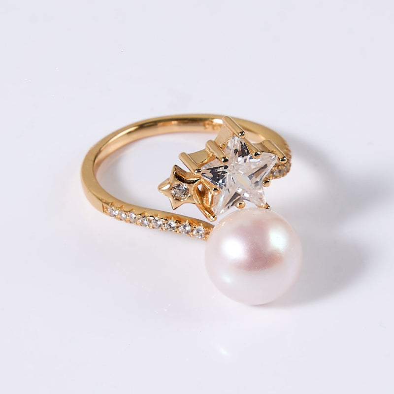 8.5-9.5mm Purple Freshwater Pearl Ring
