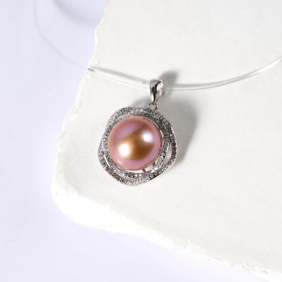 12.5-13mm Purple Freshwater Pearl Pendant Only — Chain Not Included
