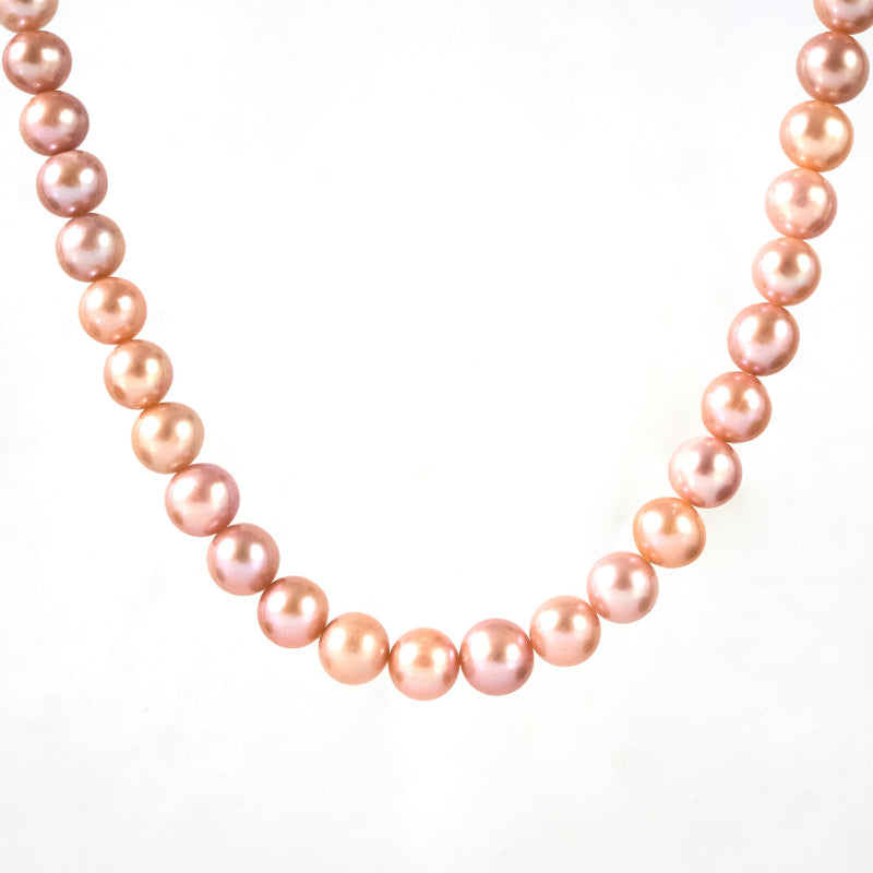 7-10.5mm Pink Freshwater Pearl Necklace - AAA Quality
