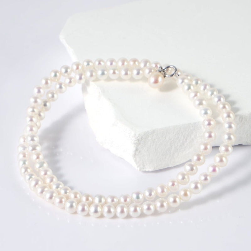 3-5mm White Freshwater Pearl Necklace-AAA Quality