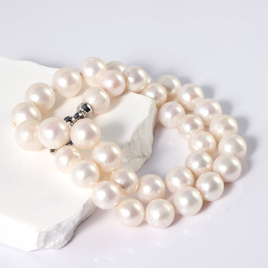 11-13mm White Freshwater Pearl Necklace-AAA Quality