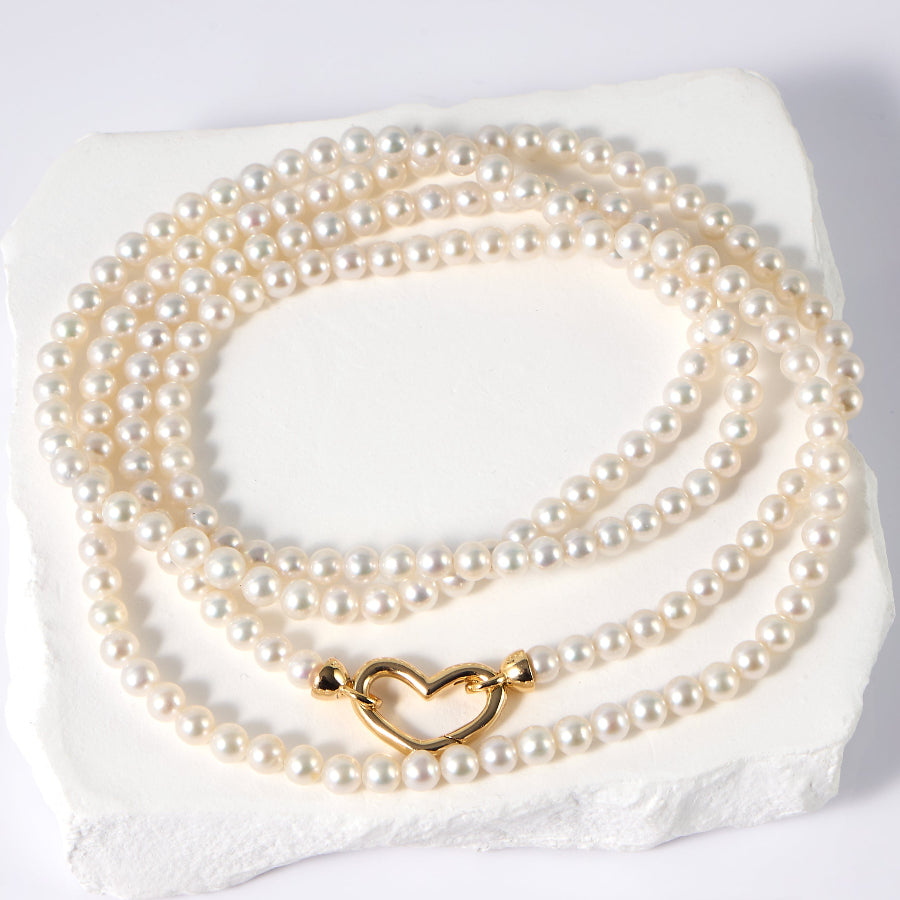 4-4.5mmmm White Freshwater Pearl Necklace-AAA Quality