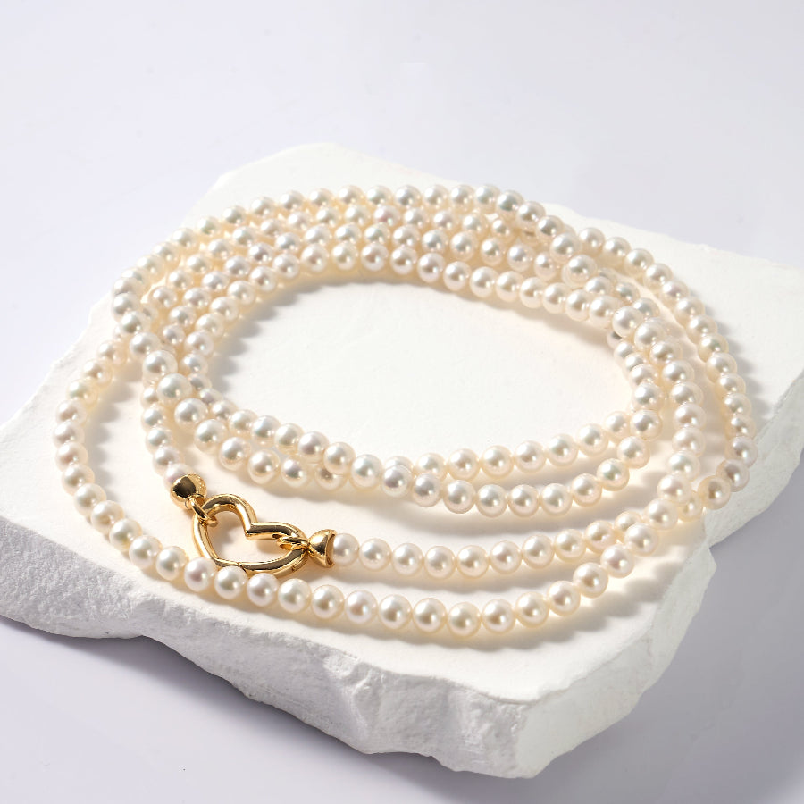 4-4.5mmmm White Freshwater Pearl Necklace-AAA Quality