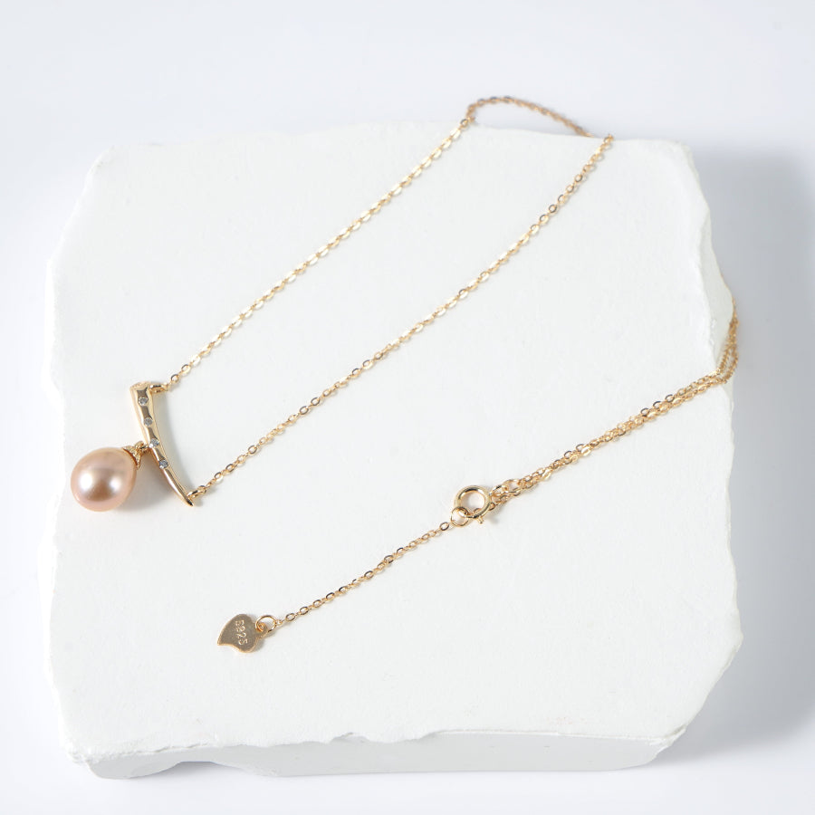 7.5-8.5mm Champagne Freshwater Pearl Pendant