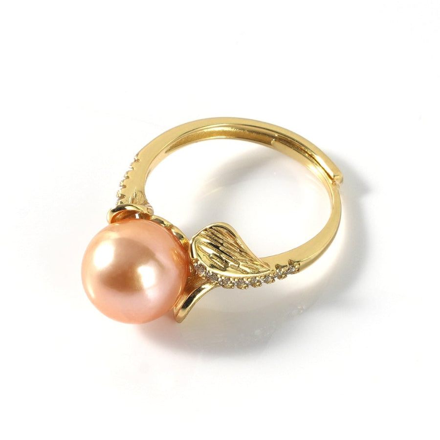 9.5-10.5mm Mermaid Tail Pink Freshwater Pearl Ring