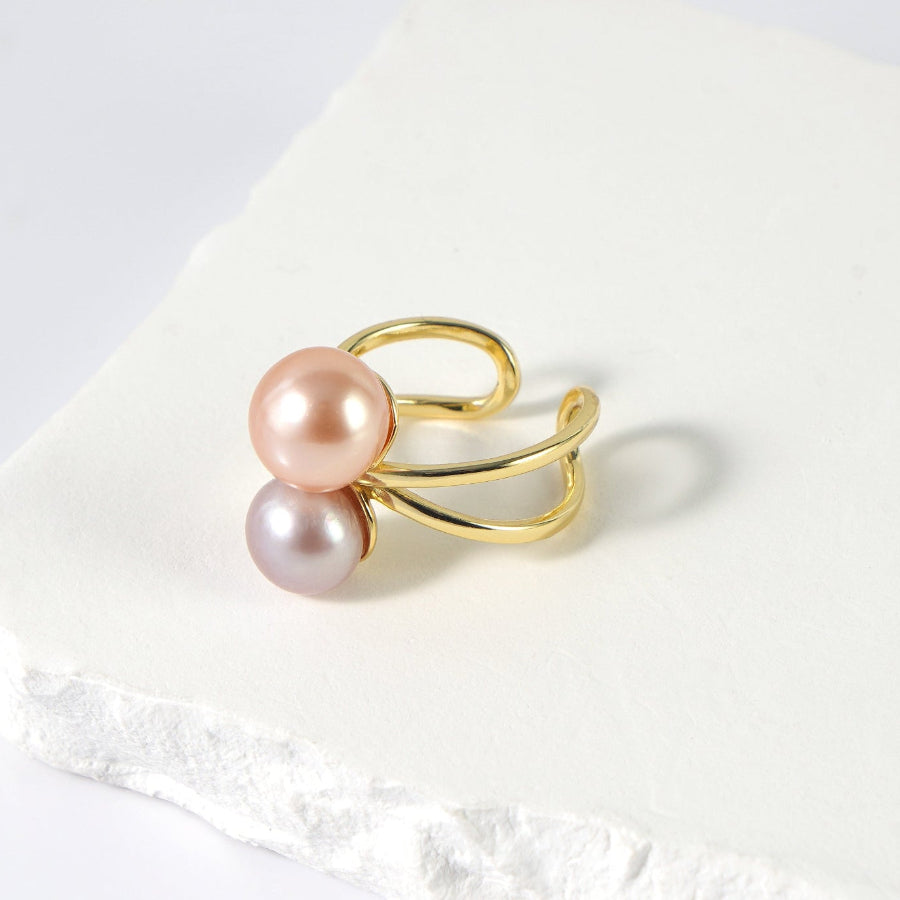 9.5-10.5mm Two-Tone Freshwater Pearl Ring