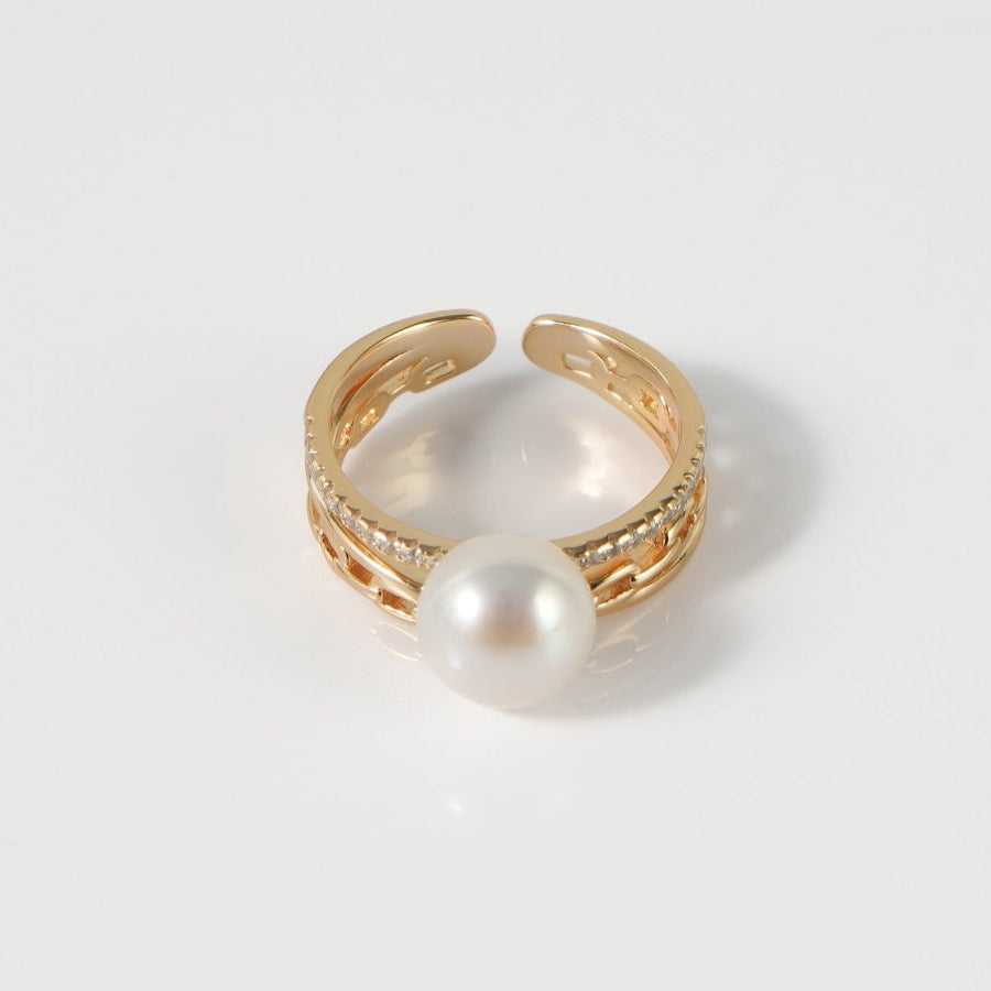 7.5-8.5mm White Freshwater Pearl Ring
