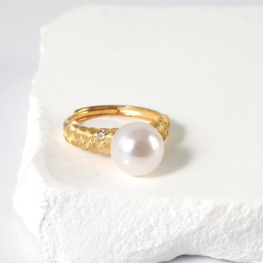 9.5-10.5mm White Freshwater Pearl Ring