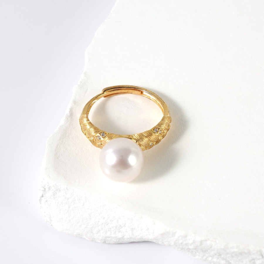 9.5-10.5mm White Freshwater Pearl Ring