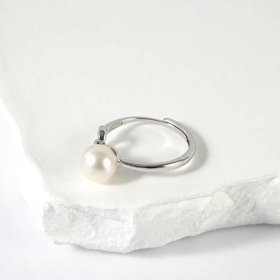 7.5-8.5mm White Freshwater Pearl Ring