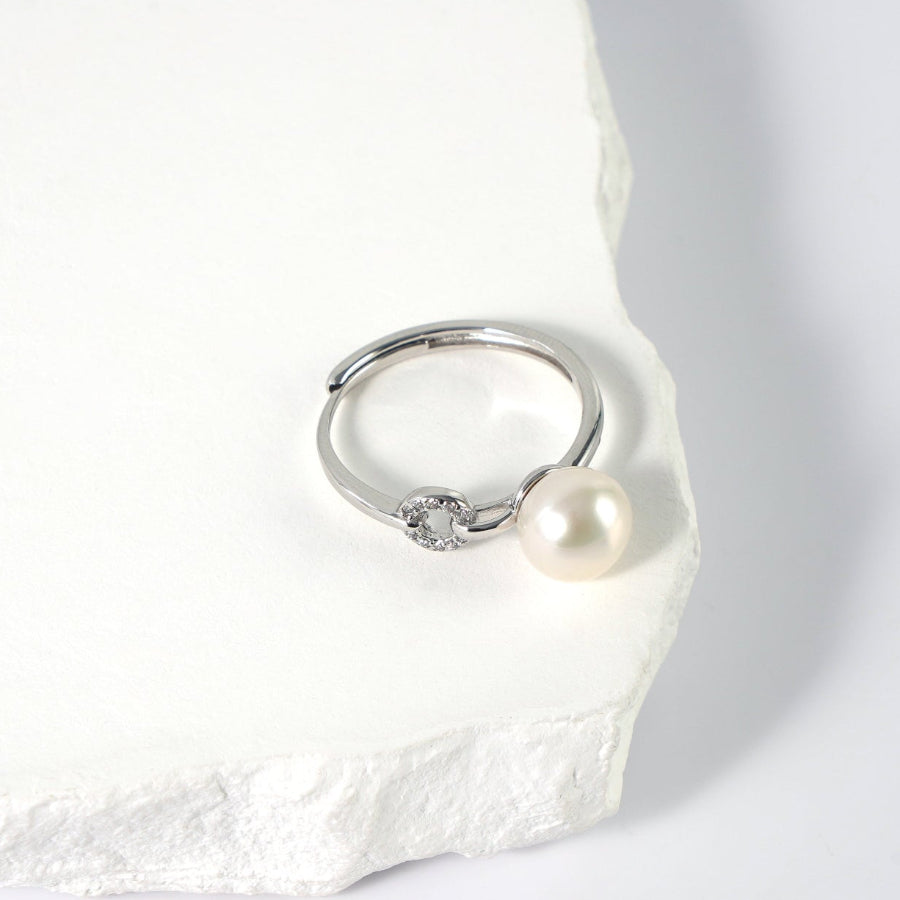 7.5-8.5mm White Freshwater Pearl Ring