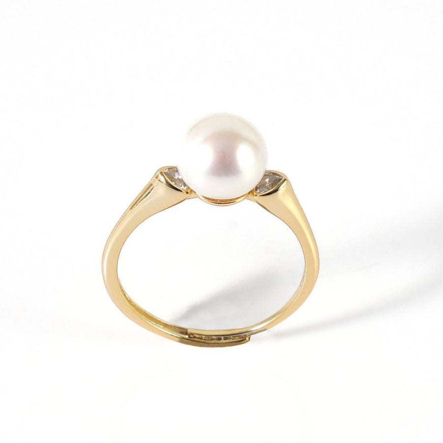 Single-Pearl Open Band Freshwater Pearl Ring