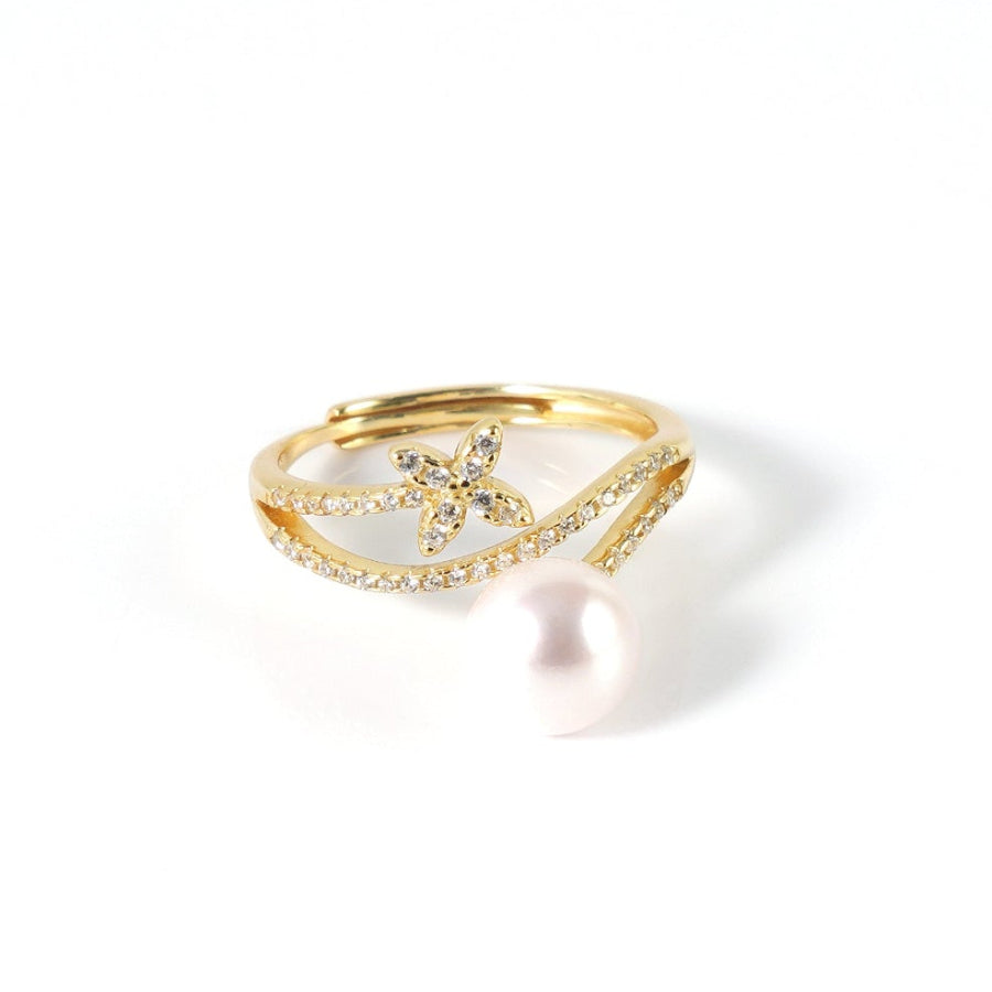 7.5-8.5mm White Freshwater Pearl Ring