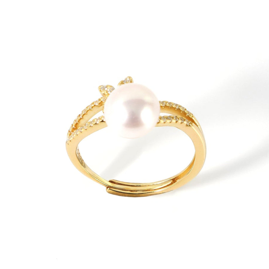7.5-8.5mm White Freshwater Pearl Ring