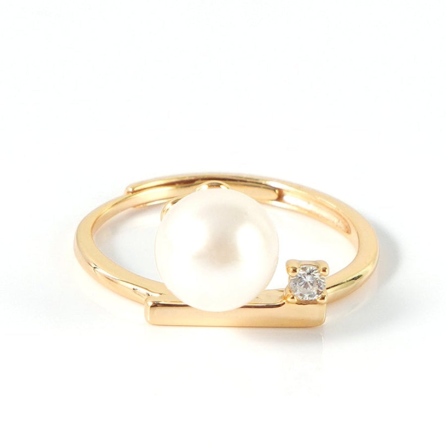 7.5-8.5mm White Freshwater Pearl Ring