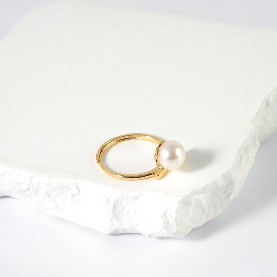 7.5-8.5mm White Freshwater Pearl Ring