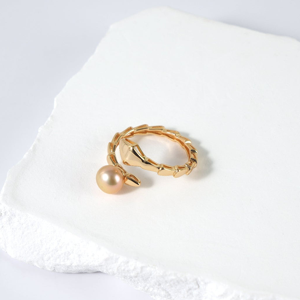 7mm Champagne Freshwater Pearl Ring
