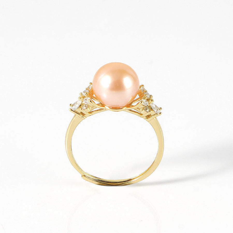 Crown Pink Freshwater Pearl Ring 9.5–10.5mm