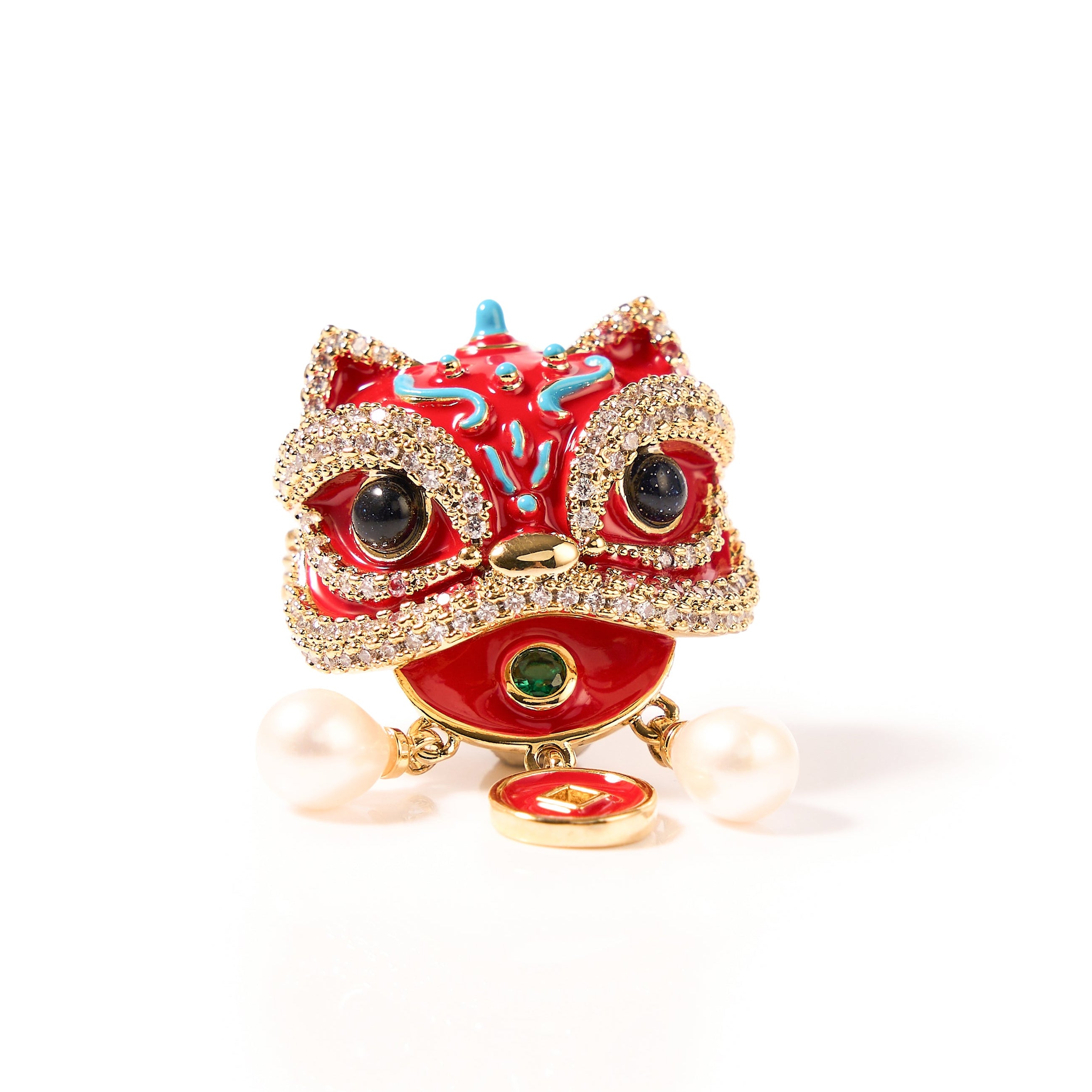 6-7mm Lion Dance Freshwater Pearl Brooch-AAA Quality