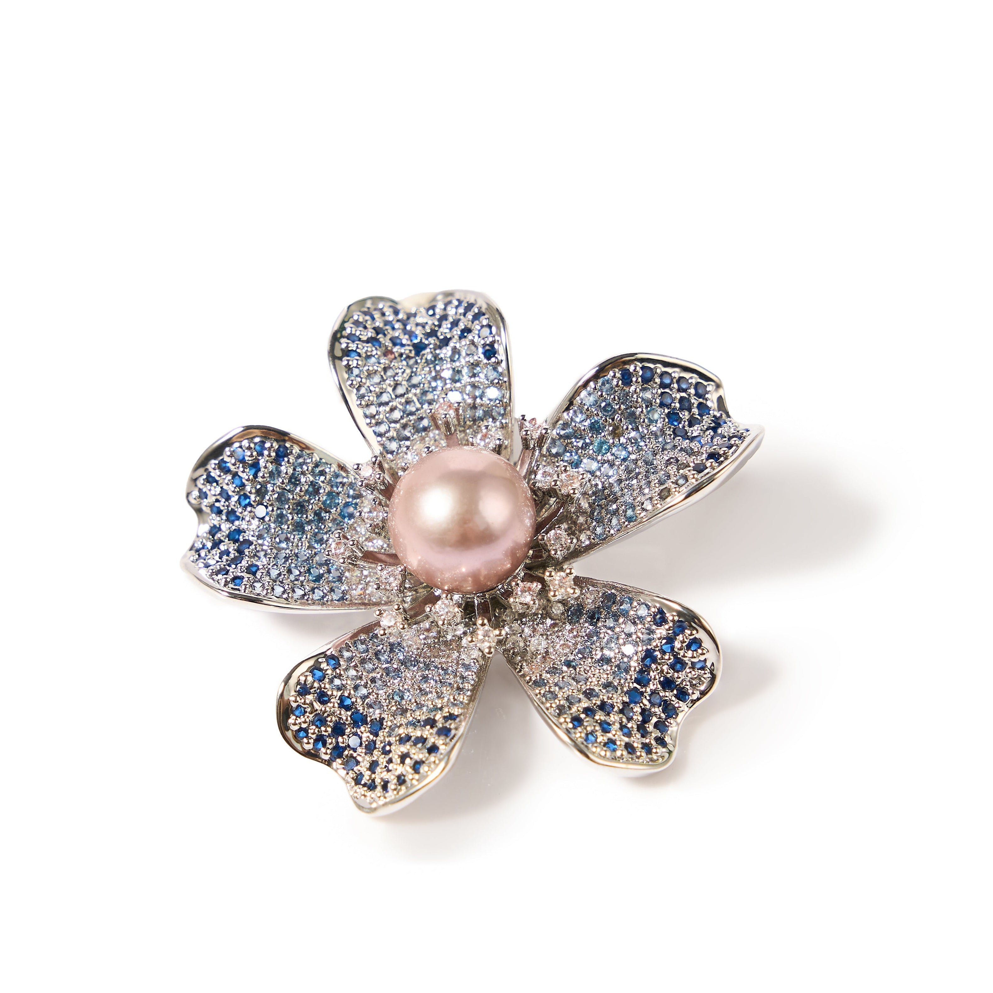 11-12mm Blue Cherry Blossom Freshwater Pearl Brooch-AAA Quality