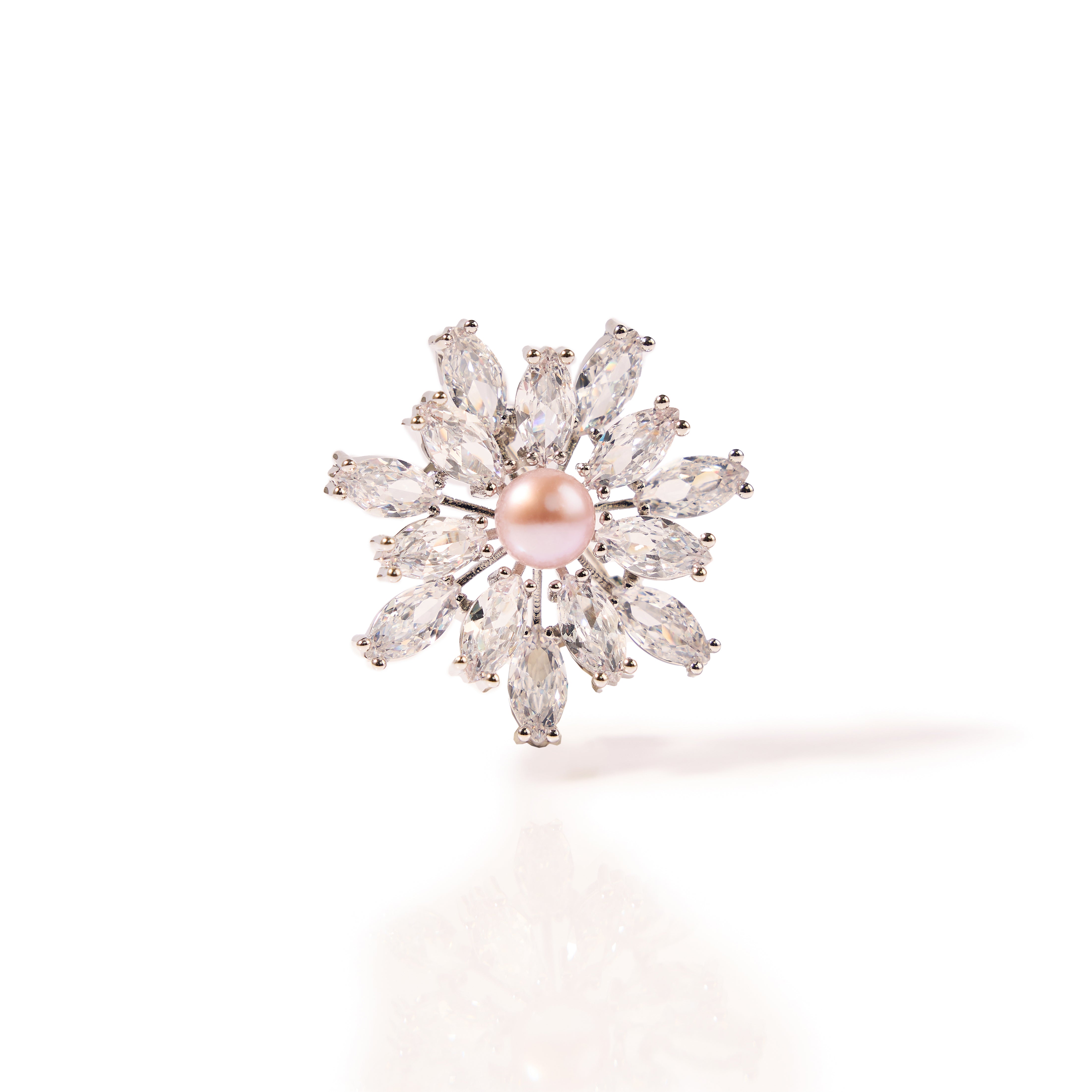 8.5-9.5 mm - AAA Quality,Pearl Floral Brooch,18K Gold-plated