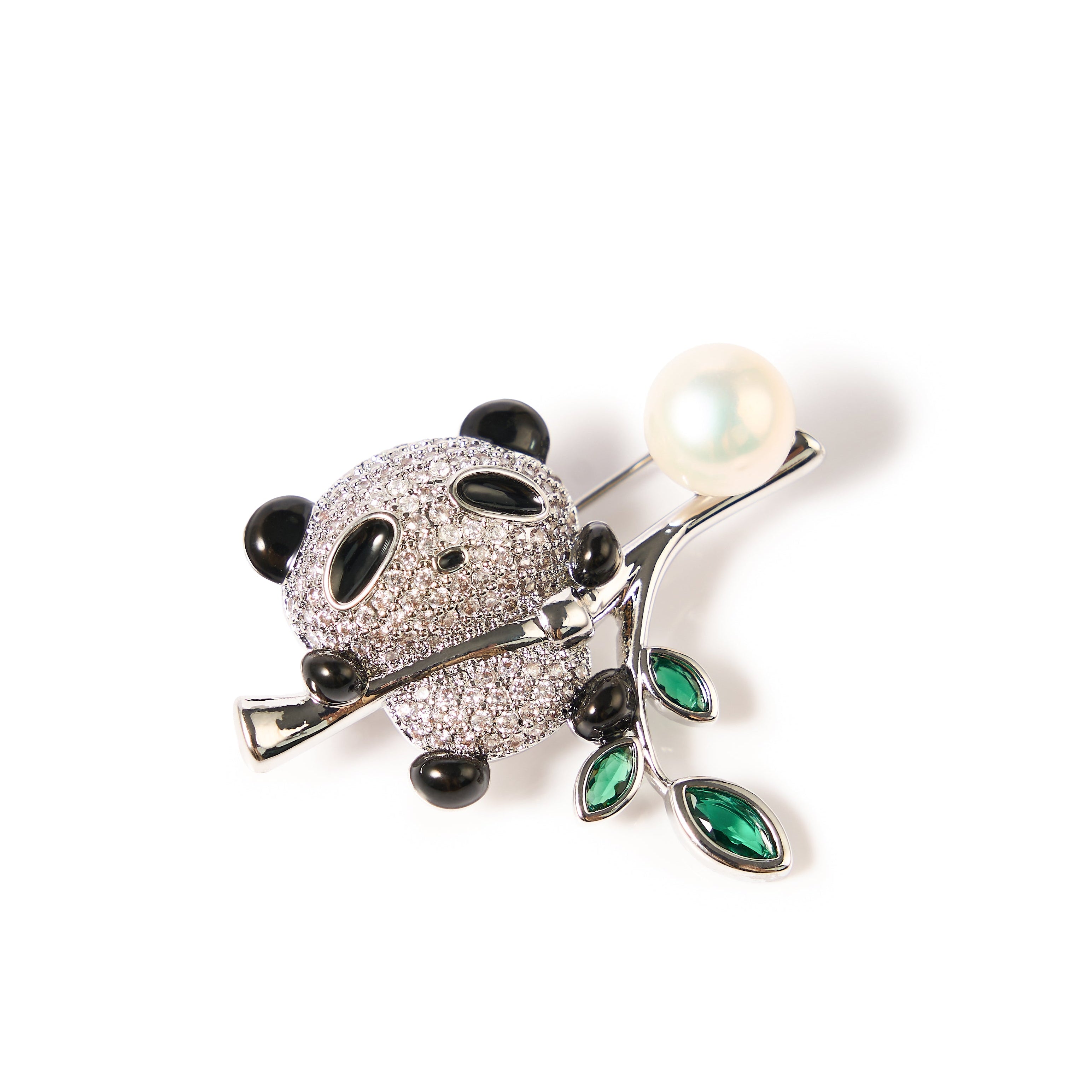 8.5-9.5mm Panda Freshwater Pearl Brooch-AAA Quality