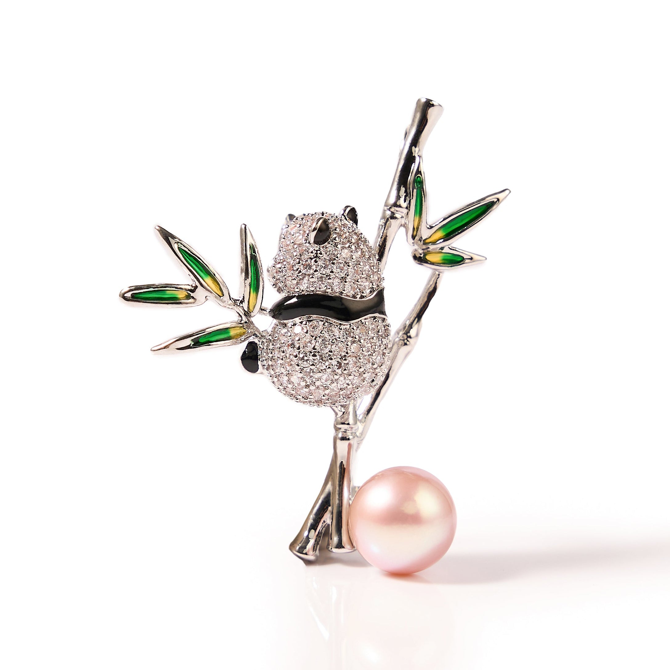 9-10mm Panda Freshwater Pearl Brooch-AAA Quality