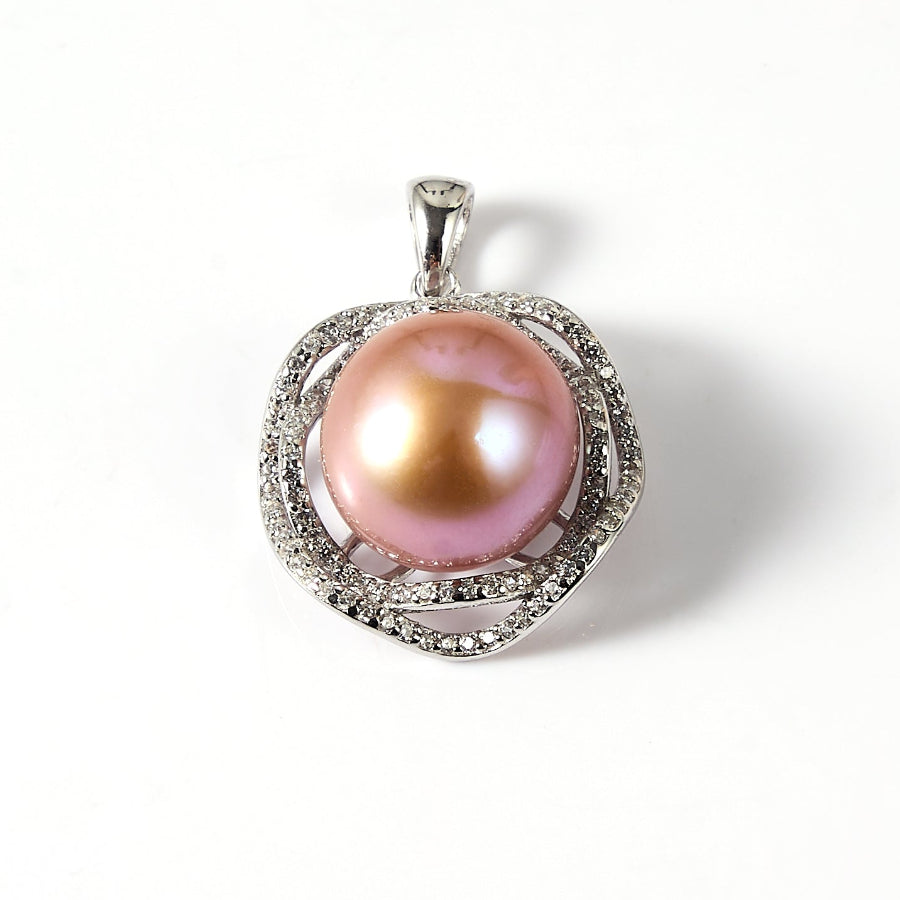 12.5-13mm Purple Freshwater Pearl Pendant Only — Chain Not Included