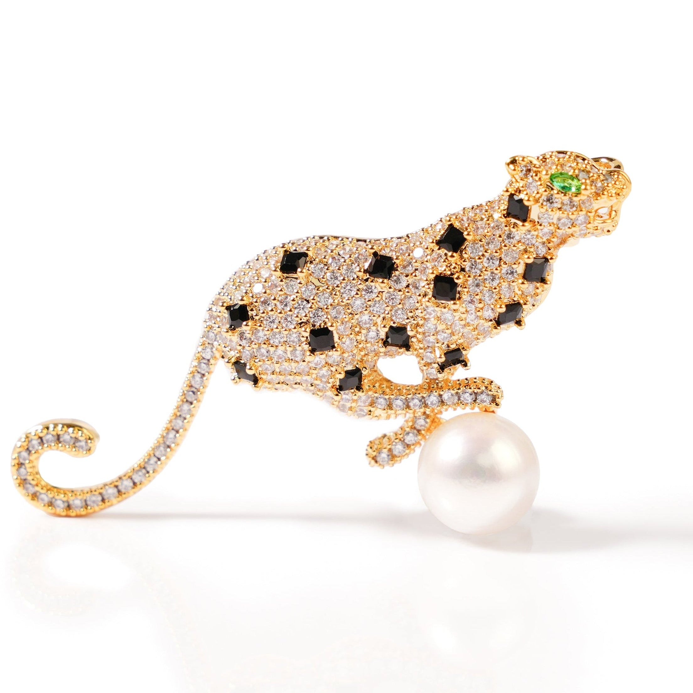 9.5-10.5mm Cheetah Freshwater Pearl brooch-AAA Quality