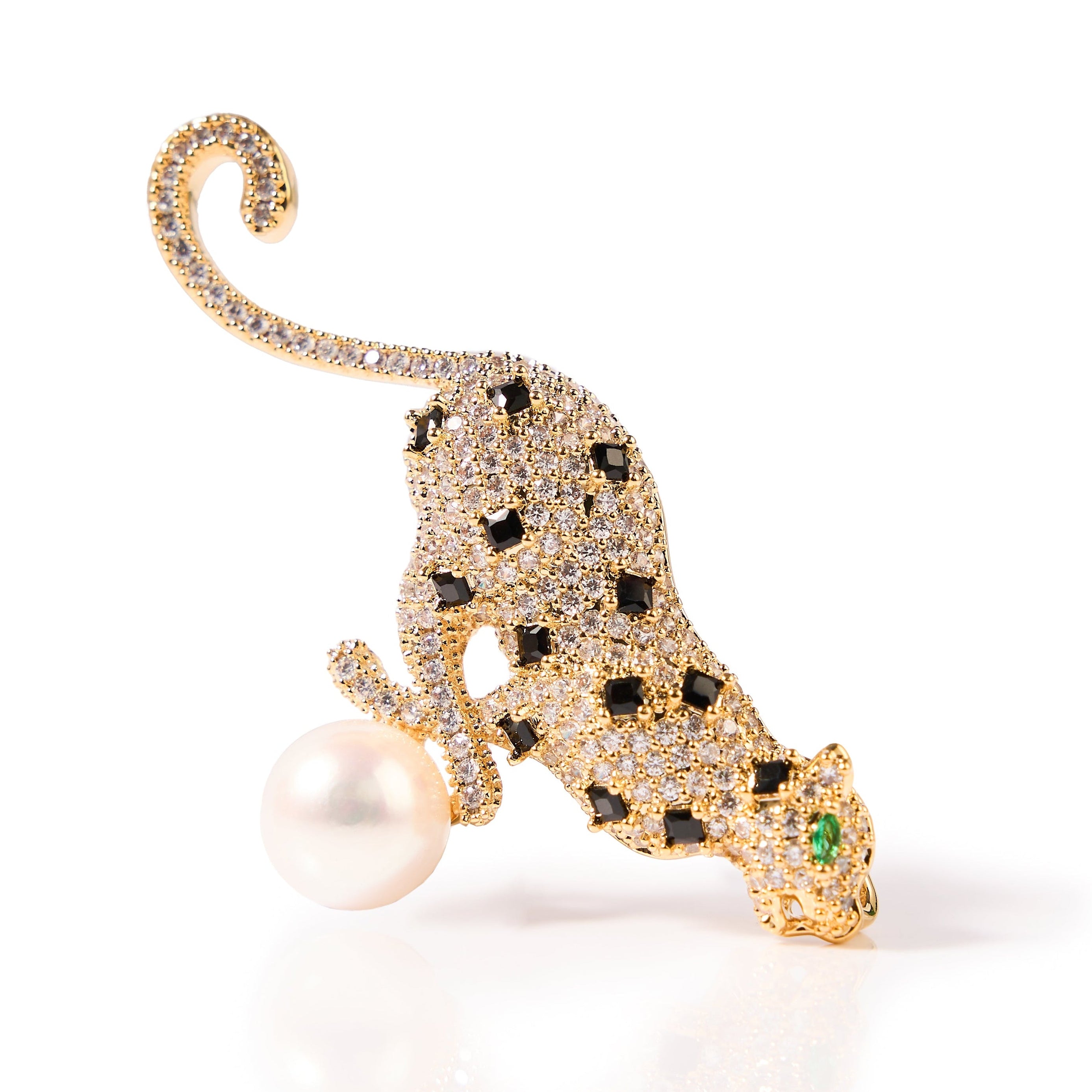 9.5-10.5mm Cheetah Freshwater Pearl brooch-AAA Quality