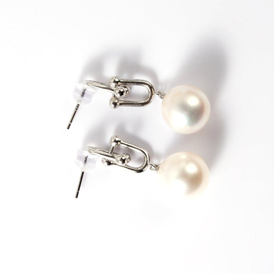 10.5-11.5mm White Freshwater Pearl Stud Earrings