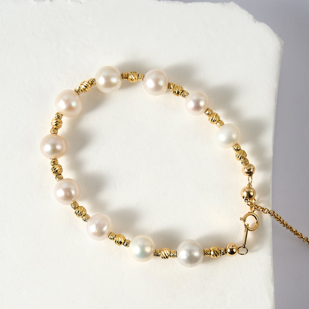 6.5-7.5mm White Freshwater Pearl Bracelet
