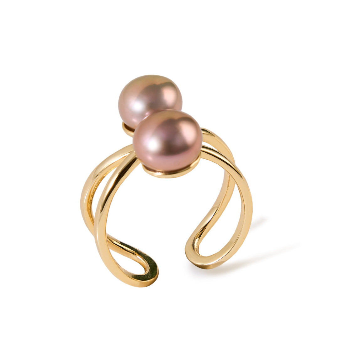 7.5-8mm Wrapped Double Pearl Ring-AAA Quality