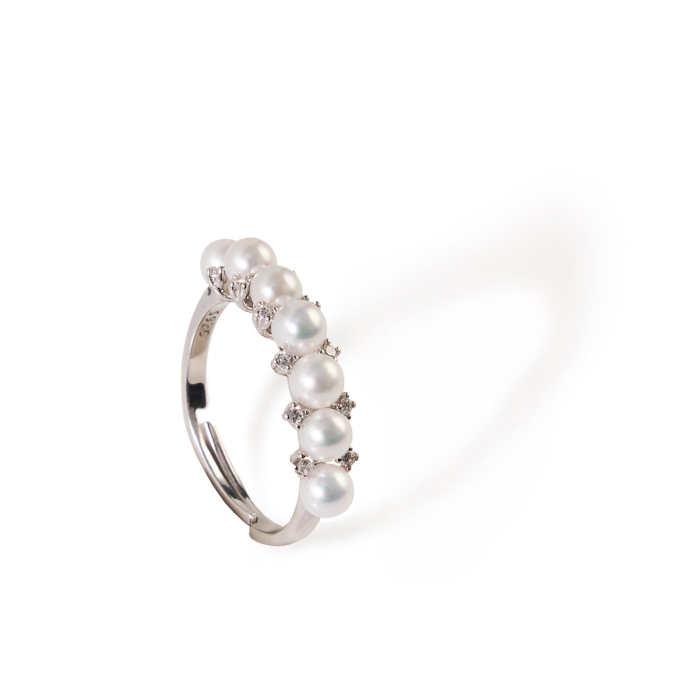 3.5-4mm White Freshwater Pearl Ring-AAA Quality