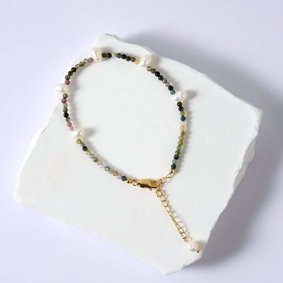 Tourmaline & Freshwater Pearl Bracelet