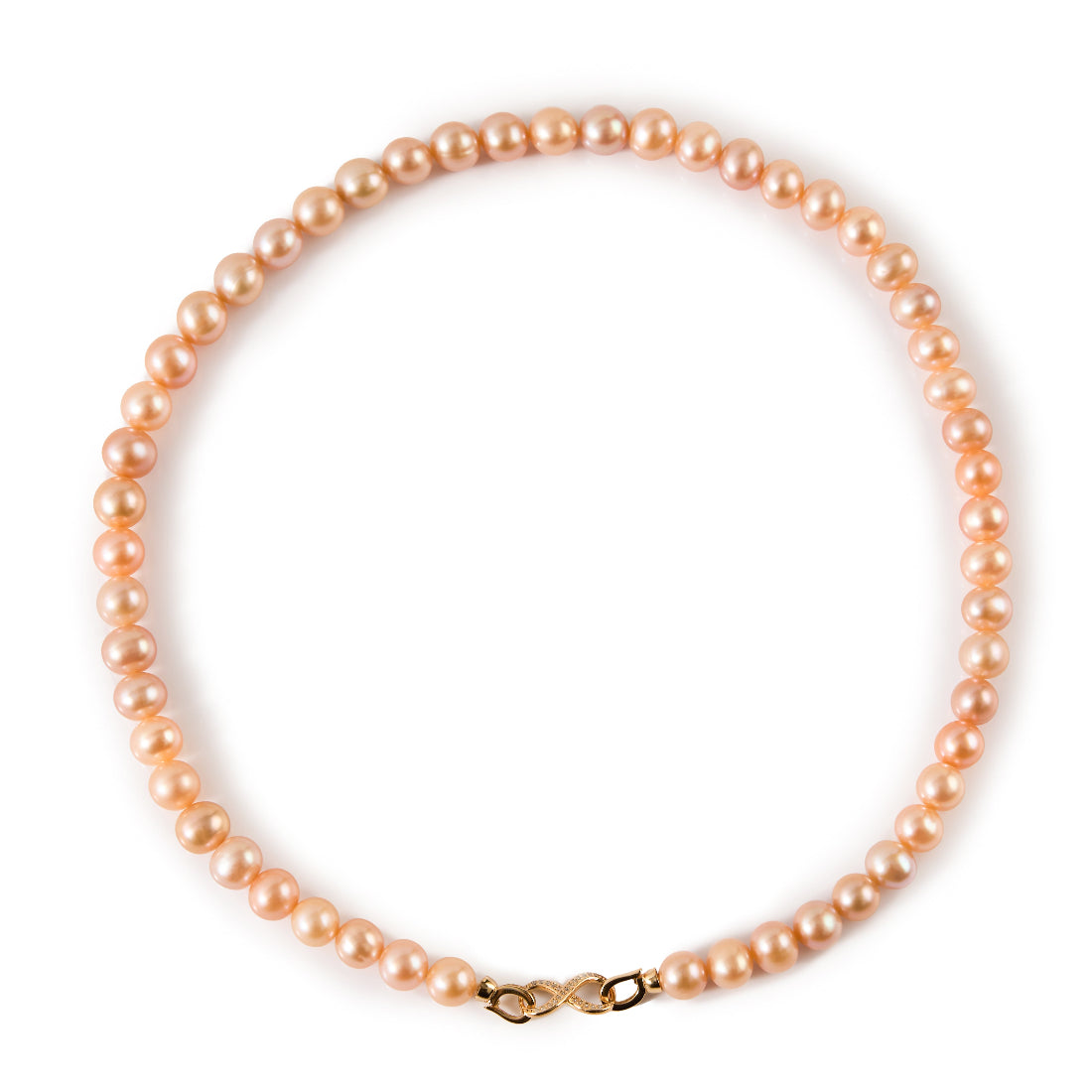 7-10.5 mm champagne Freshwater pearl necklace-AAA Quality