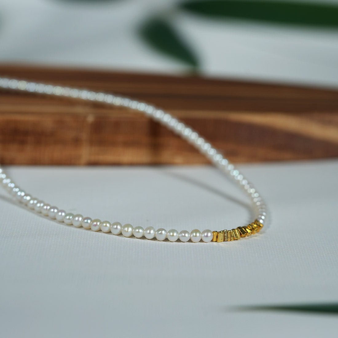 Golden Whisper Nugget Drift Pearl Jewelry Set