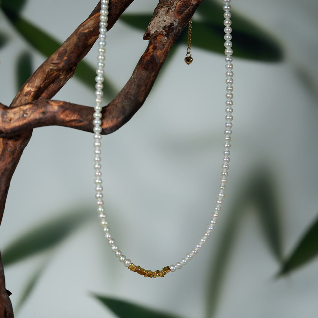 Golden Whisper Nugget Drift Pearl Jewelry Set